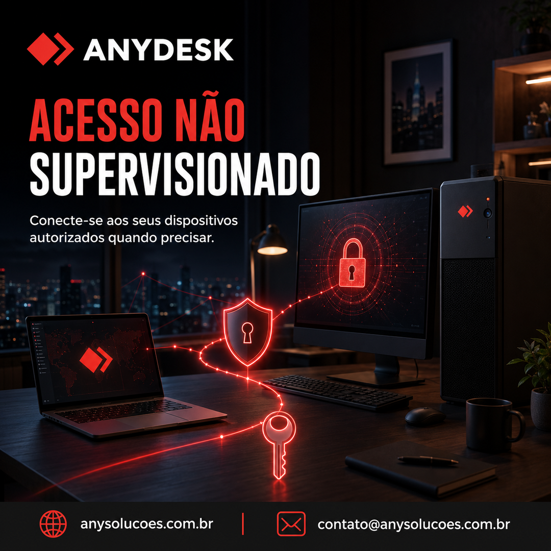 Ilustração informativa associada a o uso da marca e a separação institucional no AnyDesk